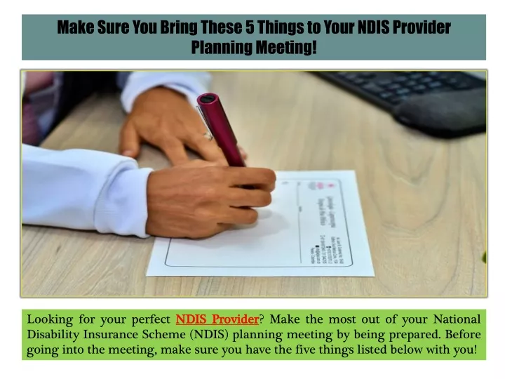 make sure you bring these 5 things to your ndis