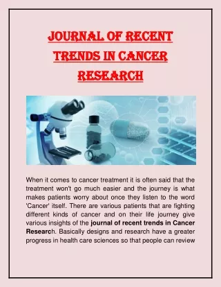 Journal of Recent Trends in Cancer Research