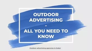 OUTDOOR ADVERTISING  -  ALL YOU NEED TO KNOW