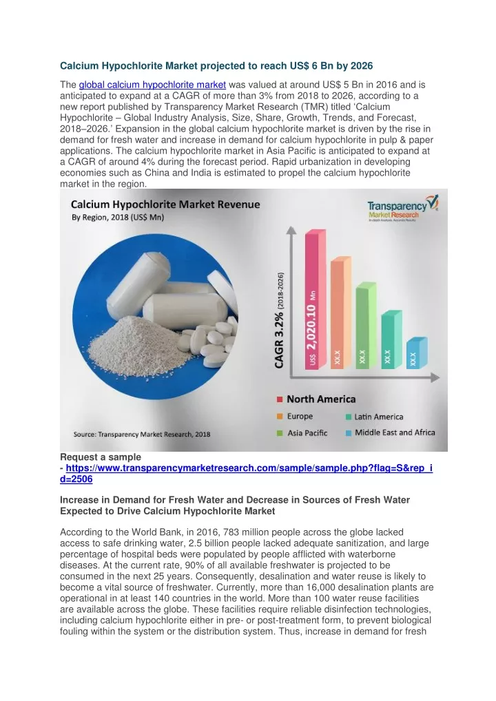 Ppt Calcium Hypochlorite Market Projected To Reach Us 6 Bn By 2026 Powerpoint Presentation 9828