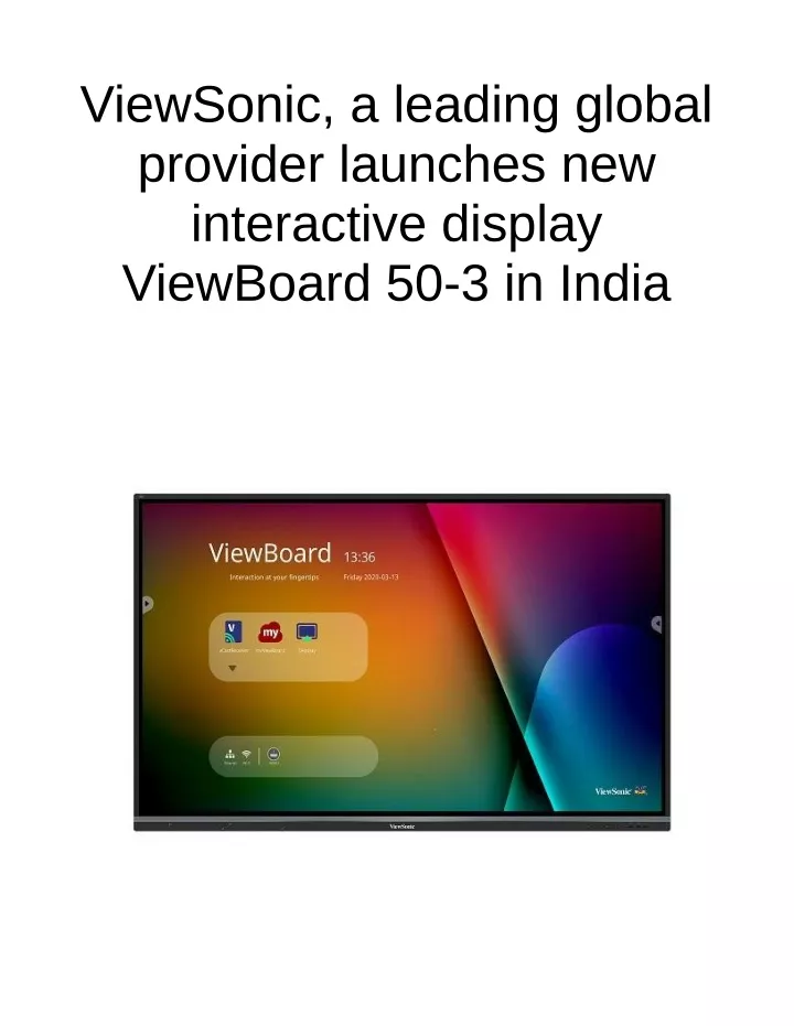 viewsonic a leading global provider launches