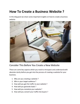 how to create a business website