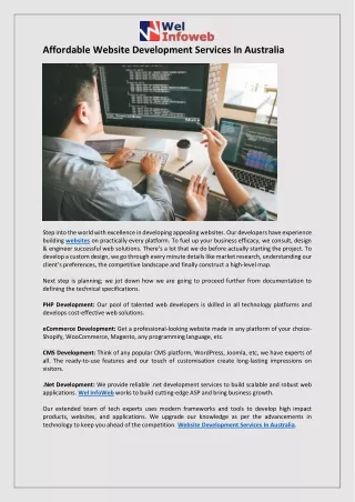 Affordable Website Development Services In Australia