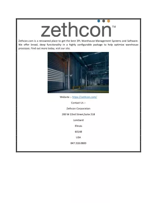 3PL Warehouse Management Systems and Software | Zethcon.com