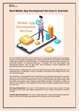Best Mobile App Development Services In Australia