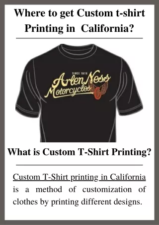 Quality Custom T-Shirt Printing in California