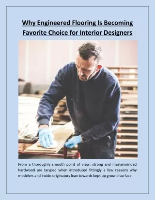 why engineered flooring is becoming favorite