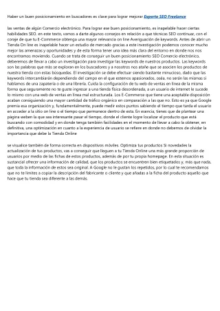 haber un buen posicionamiento en buscadores