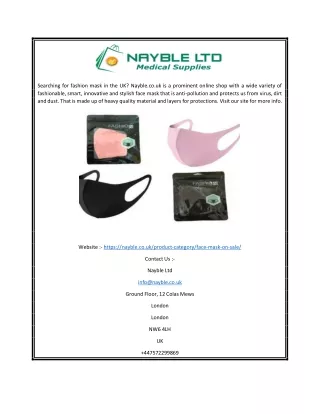 The Smart Mask Shop UK | Nayble.co.uk