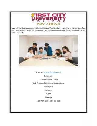 Community College Malaysia | Firstcity.edu.my
