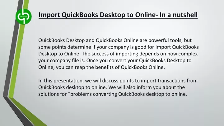 import quickbooks desktop to online in a nutshell