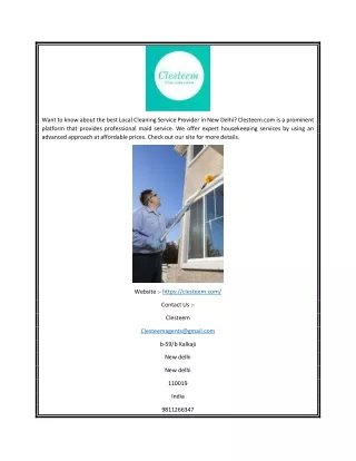 Maids in Delhi | Clesteem.com