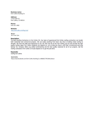 Fort Collins Roofing Co