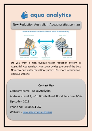 Nrw Reduction Australia | Aquaanalytics.com.au