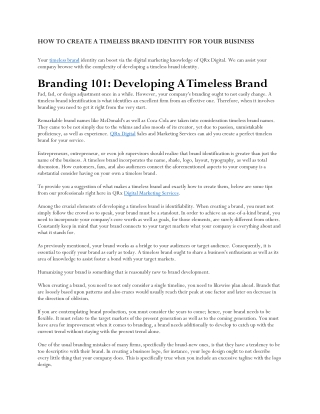 How to create a timeless brand identity for your business