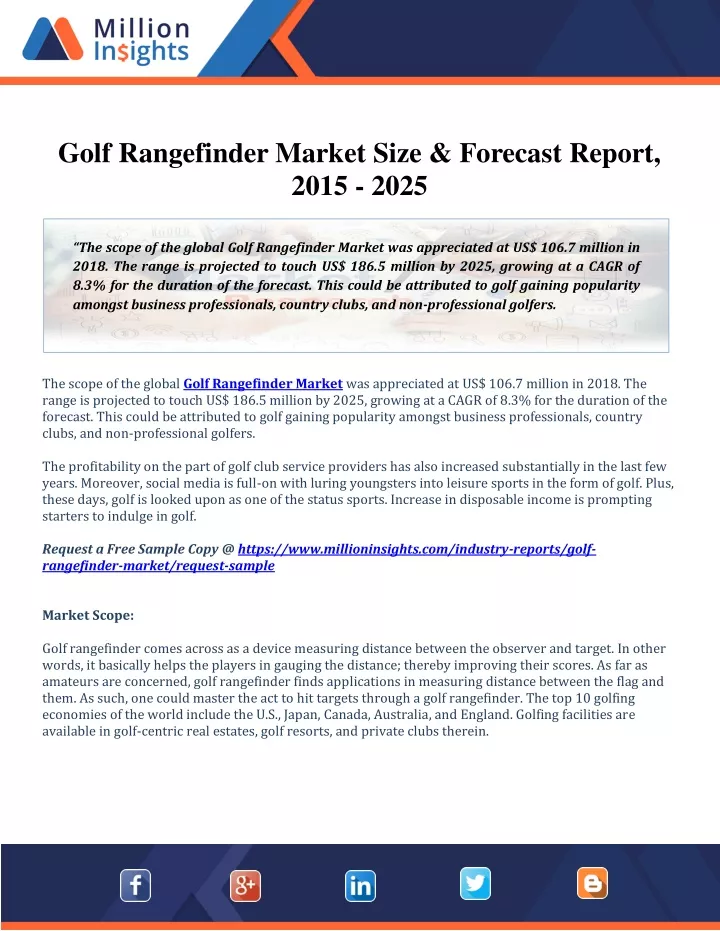 golf rangefinder market size forecast report 2015