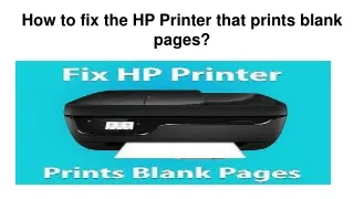 How to fix the HP Printer that prints blank pages?
