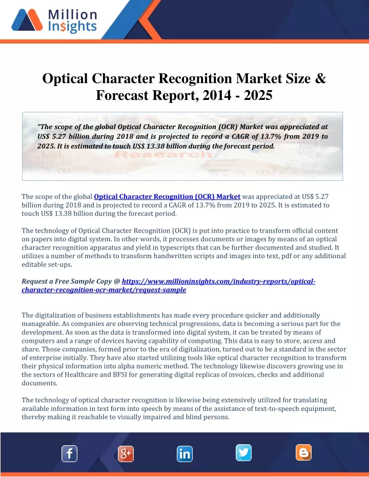 optical character recognition market size