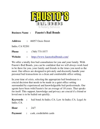 fausto s bail bonds