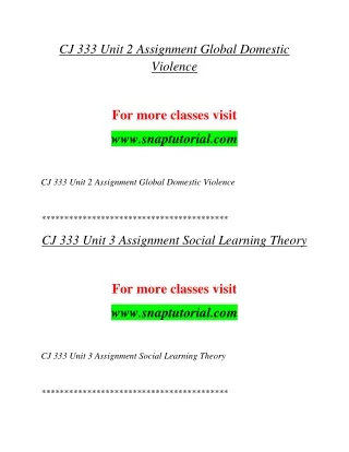 CJ 333 Exciting Teaching / snaptutorial.com