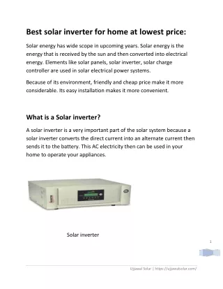 Best solar inverter for home at lowest prices.