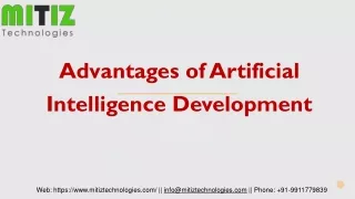 advantages of artificial intelligence development