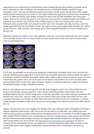 4 Peranti Rancak Lainnya Untuk Situs Slot Online JOKER123 Indonesia Terbaru