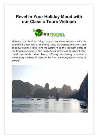 Revel in your holiday mood with our classic tours Vietnam