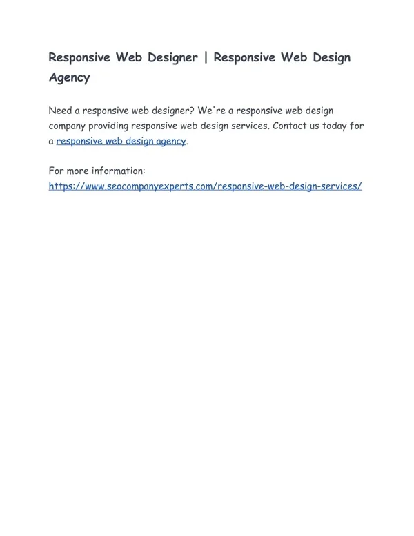 responsive web designer responsive web design