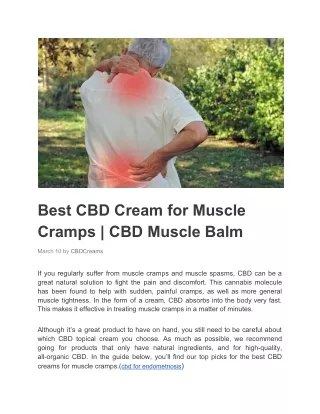 Best CBD Cream for Muscle Cramps | CBD Muscle Balm