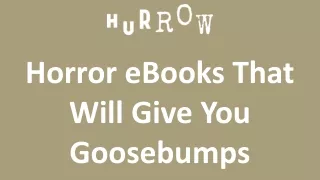 Horror eBooks That Will Give You Goosebumps