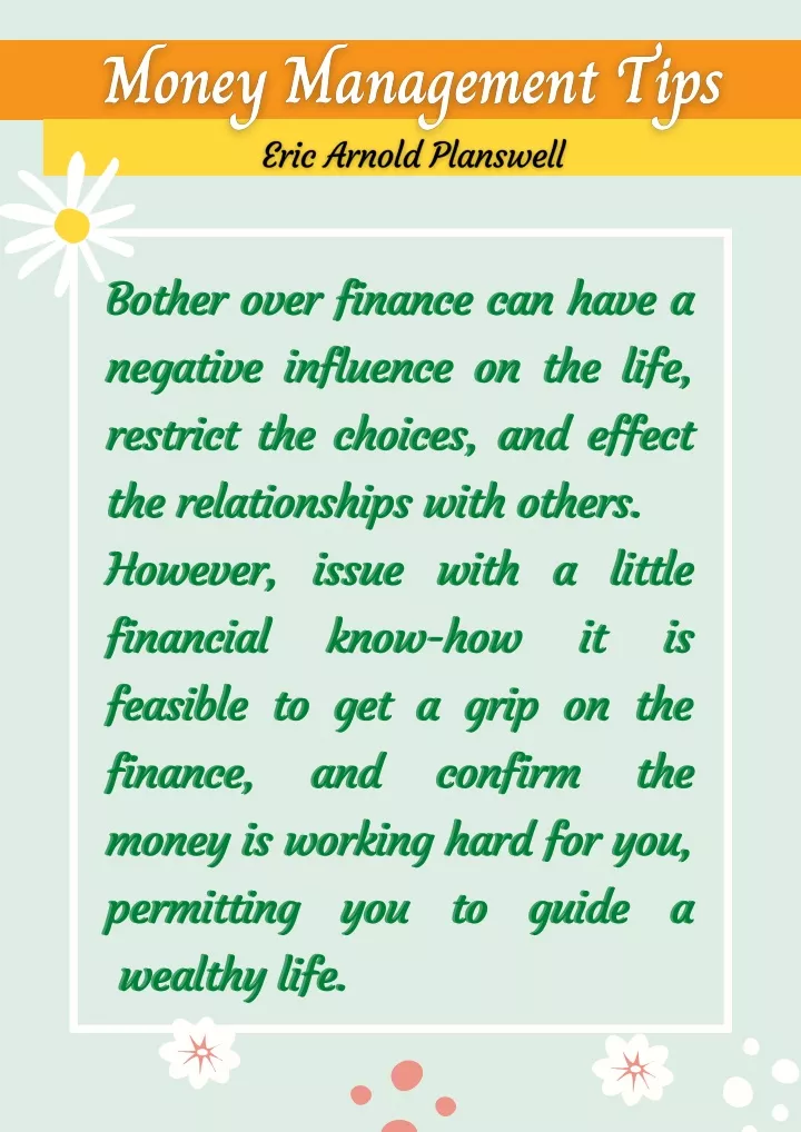 bother over finance can have a bother over