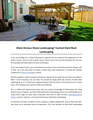 Want Armour Stone Landscaping? Contact Hard Rock Landscaping