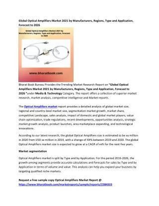 global optical amplifiers market 2021