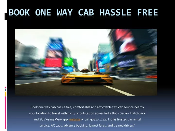 book one way cab hassle free