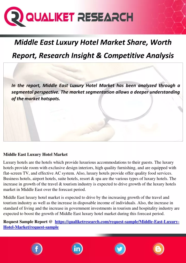 middle east luxury hotel market share worth