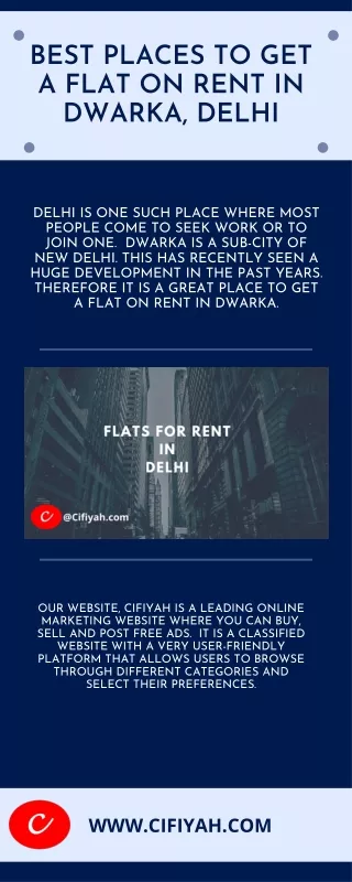 Best places to get a flat on rent in Dwarka, Delhi