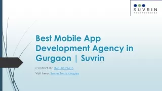 Best Mobile App Development Agency in Gurgaon | Suvrin