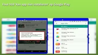 fout 910 kan app niet installeren op google play