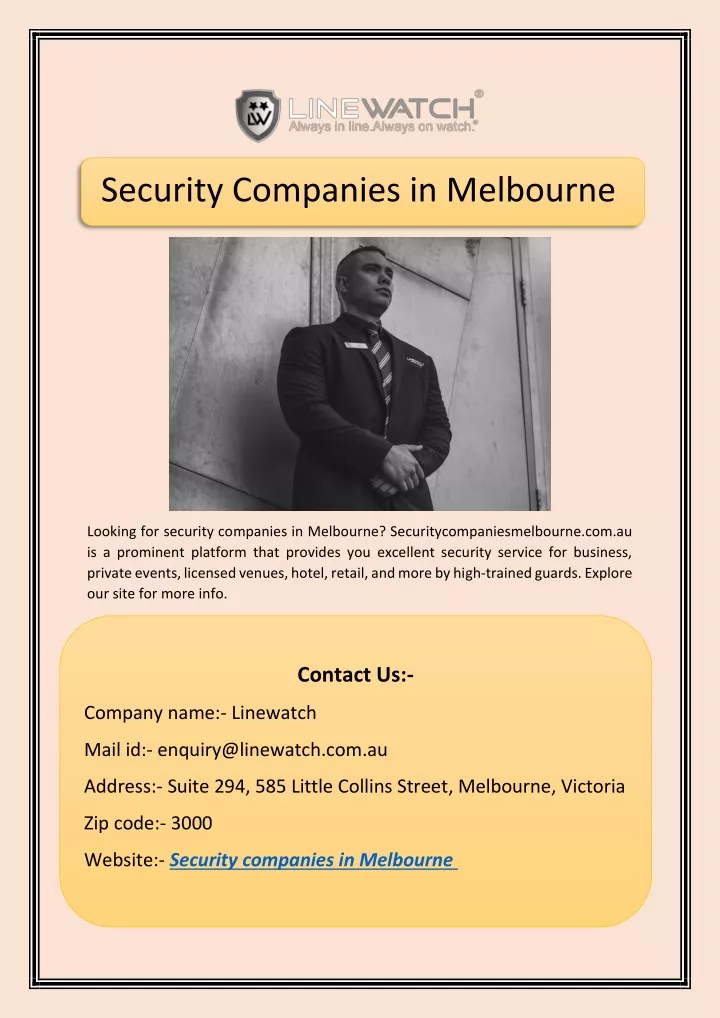 security companies in melbourne