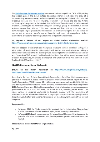 the global surface disinfectant market