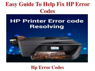 easy guide to help fix hp error codes