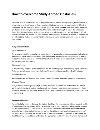 how to overcome study abroad obstacles