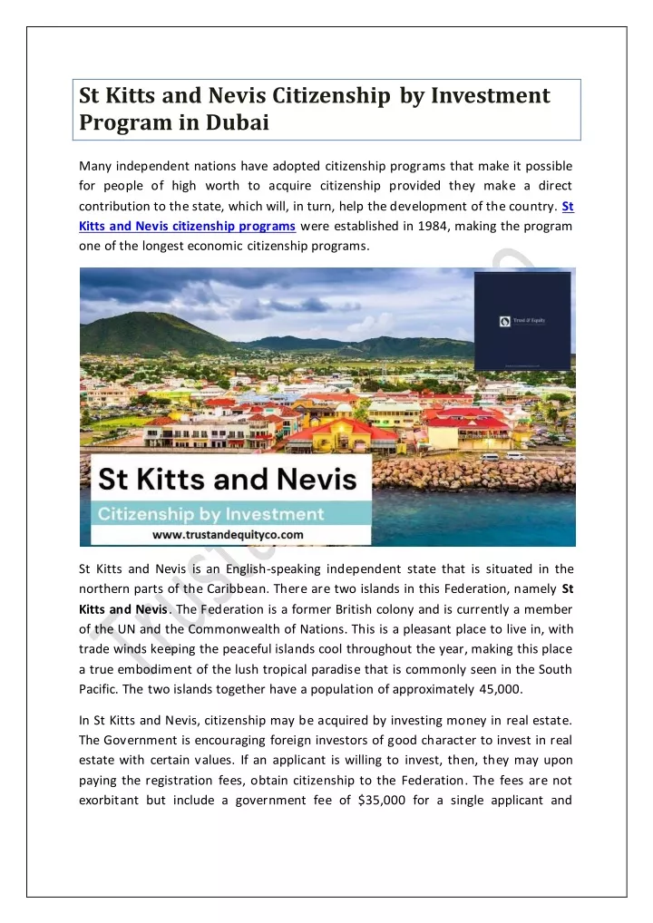 st kitts and nevis citizenship by investment