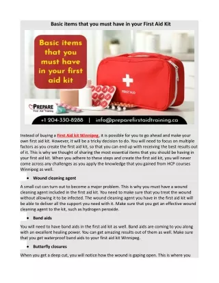 basic items that you must have in your first