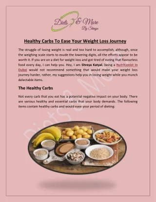 Healthy Carbs To Ease Your Weight Loss Journey