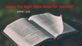 Select The Right Bible Book For Yourself
