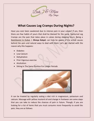 What Causes Leg Cramps During Nights?