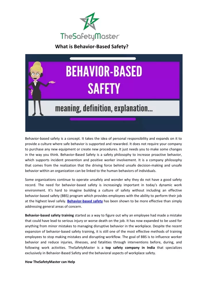 what is behavior based safety