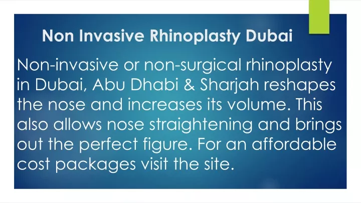 non invasive rhinoplasty dubai